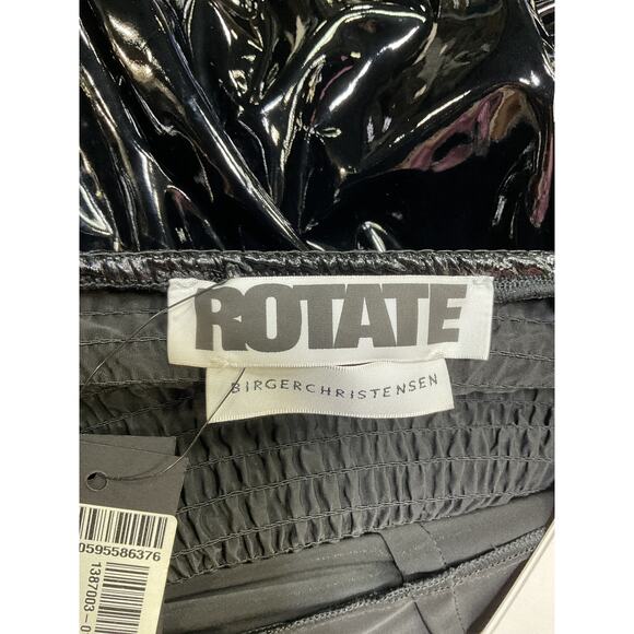 Rotate Birger Christensen Black Dusk Cutout Patent-Pu Mini Dress Size 2 - NWT - Picture 4 of 5